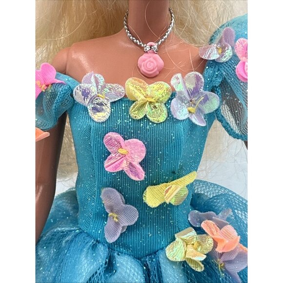 Vintage 1995 Songbird Barbie Doll Blue Gown Dress Long Mattel - Picture 3 of 13